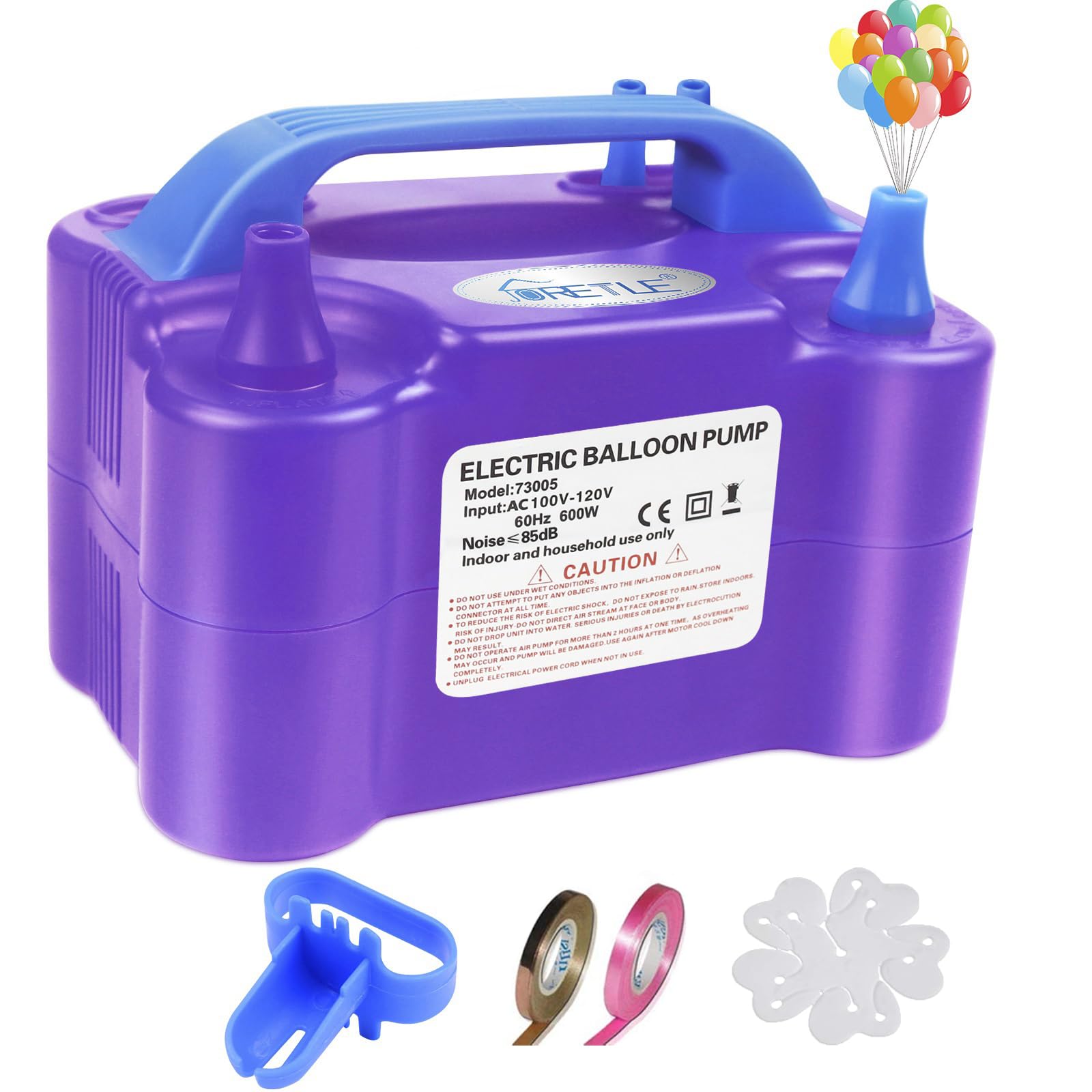 Photo 1 of Balloon Pump Electric, Portable Balloon Pump Electric Air Balloon Pump Electric Balloon Inflator, Balloon Decorations for Birthday Parties, Weddings, Festivals and Party?Purple?