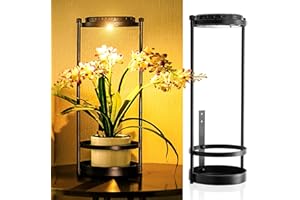 JSOT Solar Floor Lamp with Plant Stand - Waterproof Outdoor Lights with 3 Lighting Colors Decorative for Your Plant, Garden, Deck, Patio, Step, Table, Wall (2 Pack)