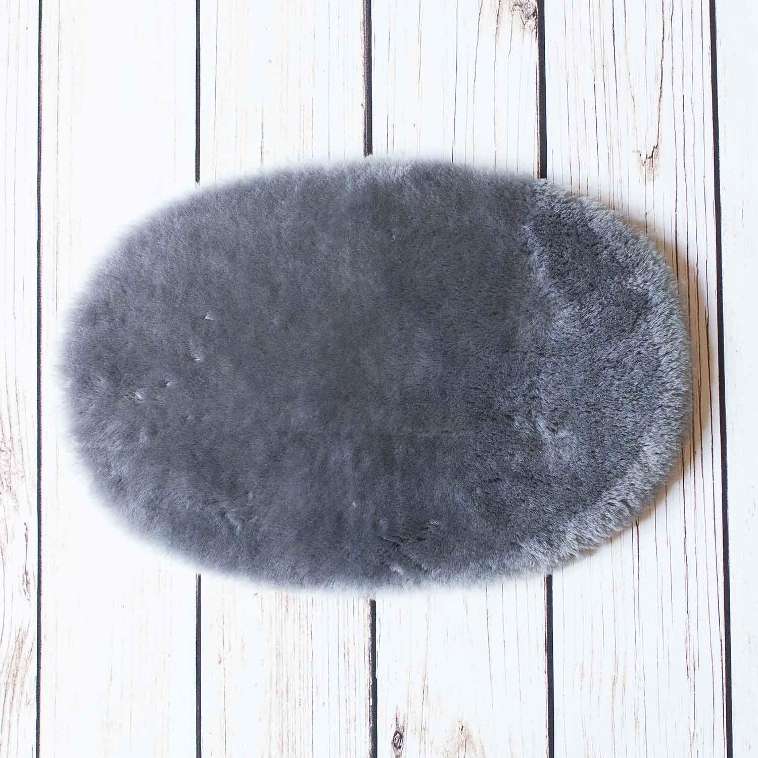 Oval Sheepskin Pet Bed Silver | Super Stylish Perfect For Your Special Pet | Cat & Dog Bed | 53 x 26cm Approx Pet Bed