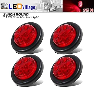 1 In Round Led Marker Lights 2" Amber Round Sealed Clearance Marker Light 4 LED Recessed Flush Moun Amber Led Marker Lights - Foto 10