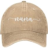 Nana Embroidered Baseball Cap Vintage Washed Adjustable Cowboy Hat Gifts for Grandma Women,Black
