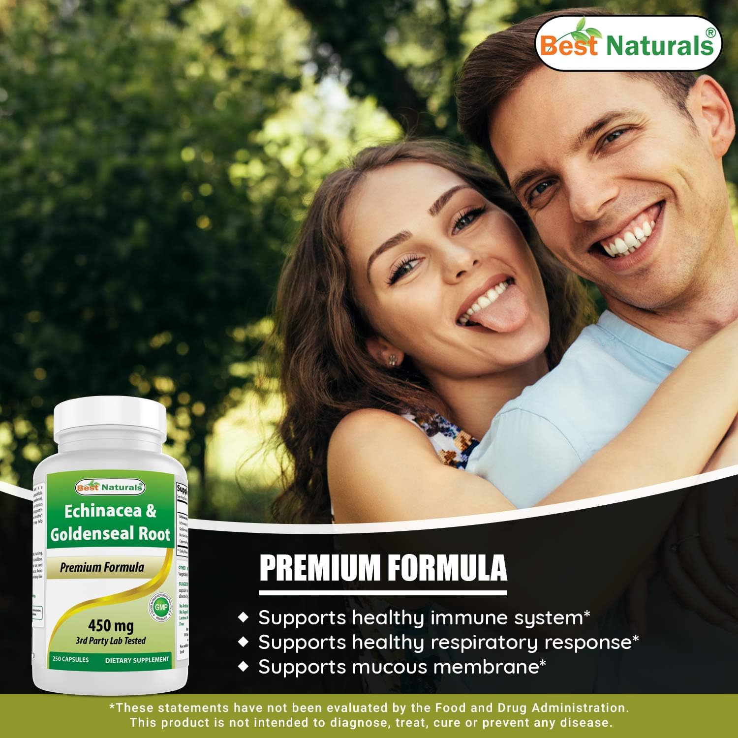Best Naturals Echinacea Goldenseal 450 mg 250 Caps: Health & Personal Care