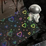 New Fluorescent Laser Love Peach Nail Stickers