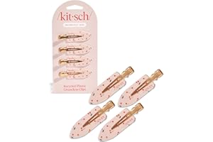 Kitsch Creaseless Hair Clips for Women - No Crease, No Bend Hair Clips for Styling, Bangs, Makeup Application, Face Wash - Recycled Acrylic - Cherry Print | Ideal Gifts for Women, 4pcs