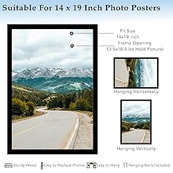 QOTIB Wood 14x19 Picture Frame Black for Wall