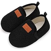 Scurtain Unisex Big Kids Little Kids Slippers Socks Artificial Woolen Slippers with Non-slip Rubber Sole for Big Boys Girls Little Boys Girls
