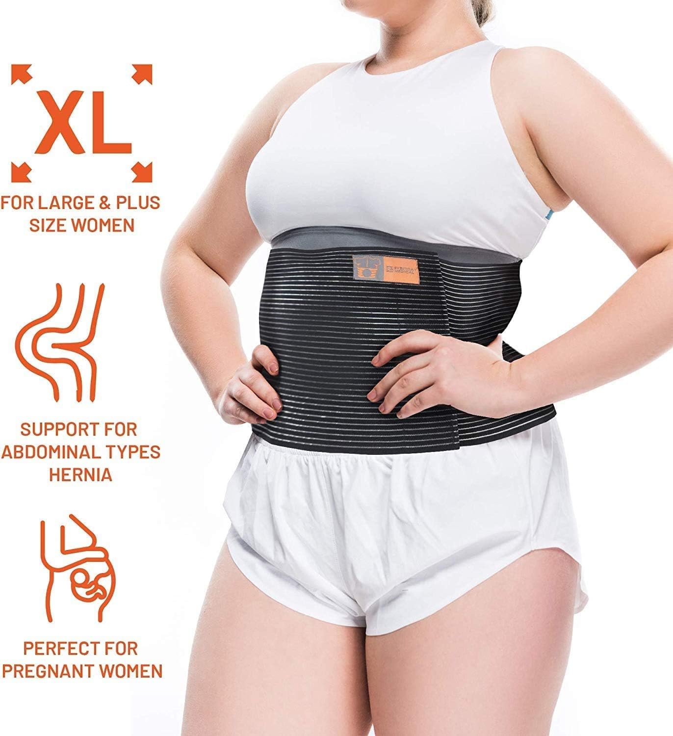Plus Size Umbilical Hernia Support Belt I Pain and Discomfort Relief from Umbilical, Navel, Ventral and Incisional Hernias I Hernia Binder for Big Men and Large Women I XXL/2XL: Health & Personal Care