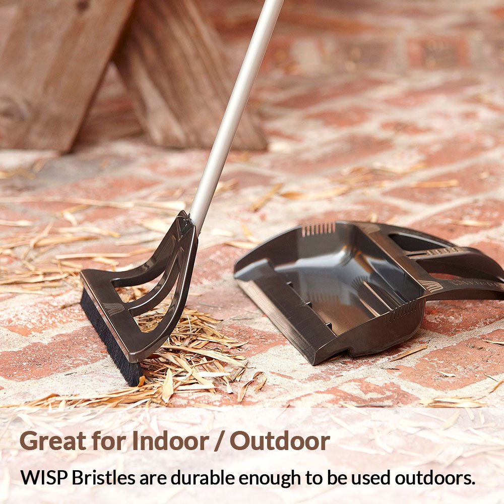 WISPsystem Telescoping Broom And Dustpan With WISPaway Hanger And