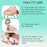 PewinGo Weaning Bib Attaches and Cover Baby Pink | Waterproof, Machine view 5