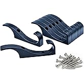 Toughook Heavy Duty Hooks for Hanging Coats, Jackets, Briefcases, Keys, Purse, Robe - Unbreakable Wall Mounted Coat Hook Holds Up to 88 Pounds - Perfect for Home, Office, Bathroom | Black, 7 - Pack