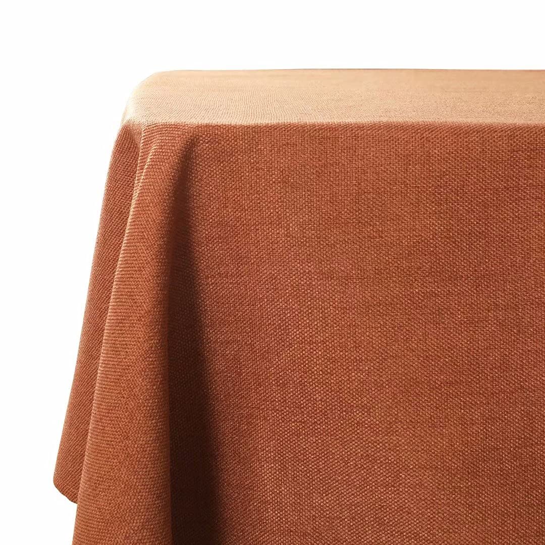 WAITER TREE Table Cloth 145x300 cm Rectangular Wipe Clean Table Cover, Rust Faux Linen Wipeable Waterproof Tablecloth for Outdoor Picnic Dining Kitchen Party - Burnt Orange