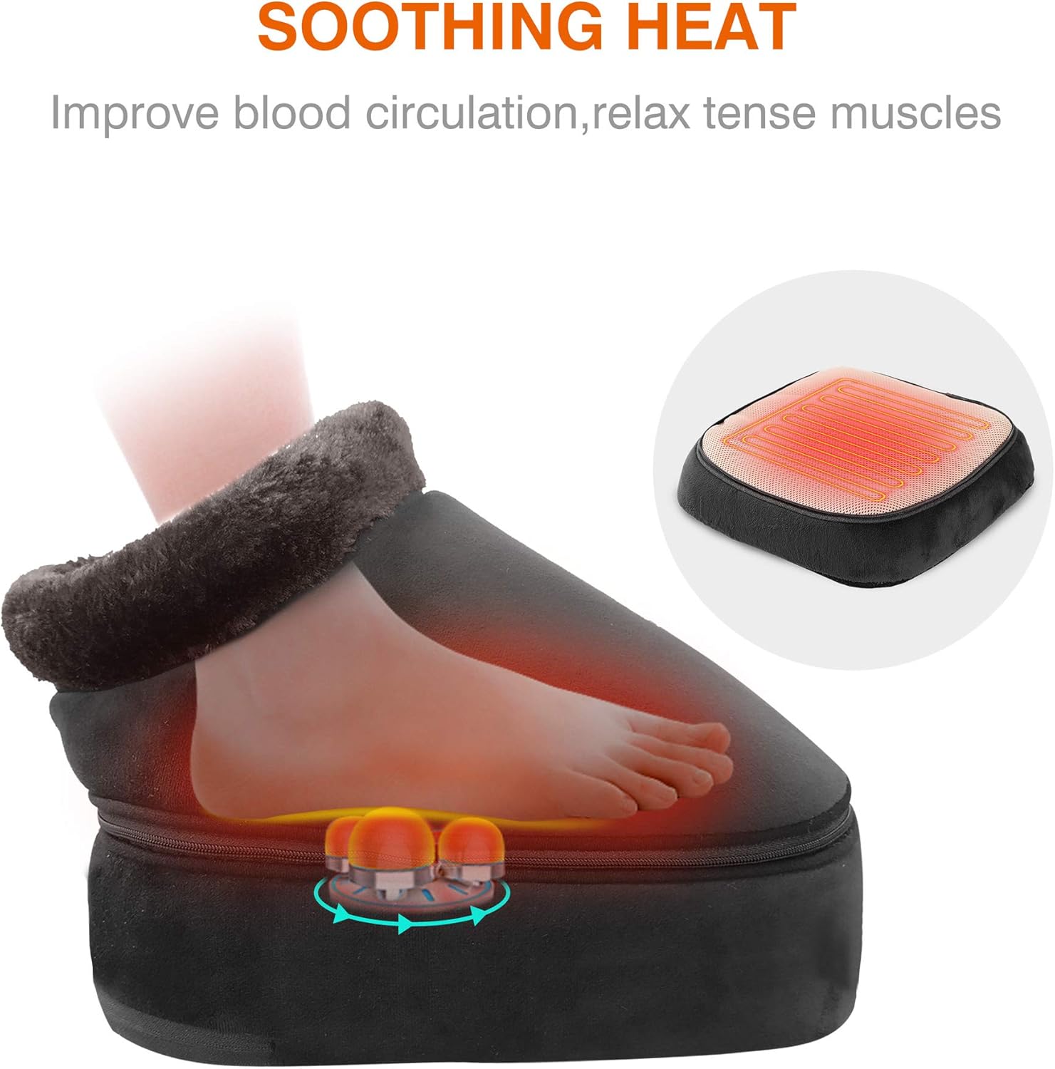 Snailax 2-in-1 Shiatsu Foot and Back Massager with Heat, Kneading Foot Warmer, Electric Feet Massage - Image 4