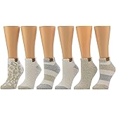 BEARPAW Ladies 6 Pair Pack Cozy Super Soft Warm Lounge Socks Multi Color Patterned Ankle and Low Cut Packs