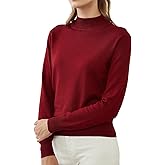 Woolen Bloom Womens Mockneck Sweater Lightweight Long Sleeve Sweater for Fall Winter Casual Pullover Knit Jumper Tops