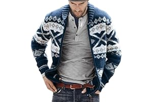 TAAMLOU Men's Long Sleeve Casual Comfort Fit Cardigan Sweater Shawl Collar Soft Fabric