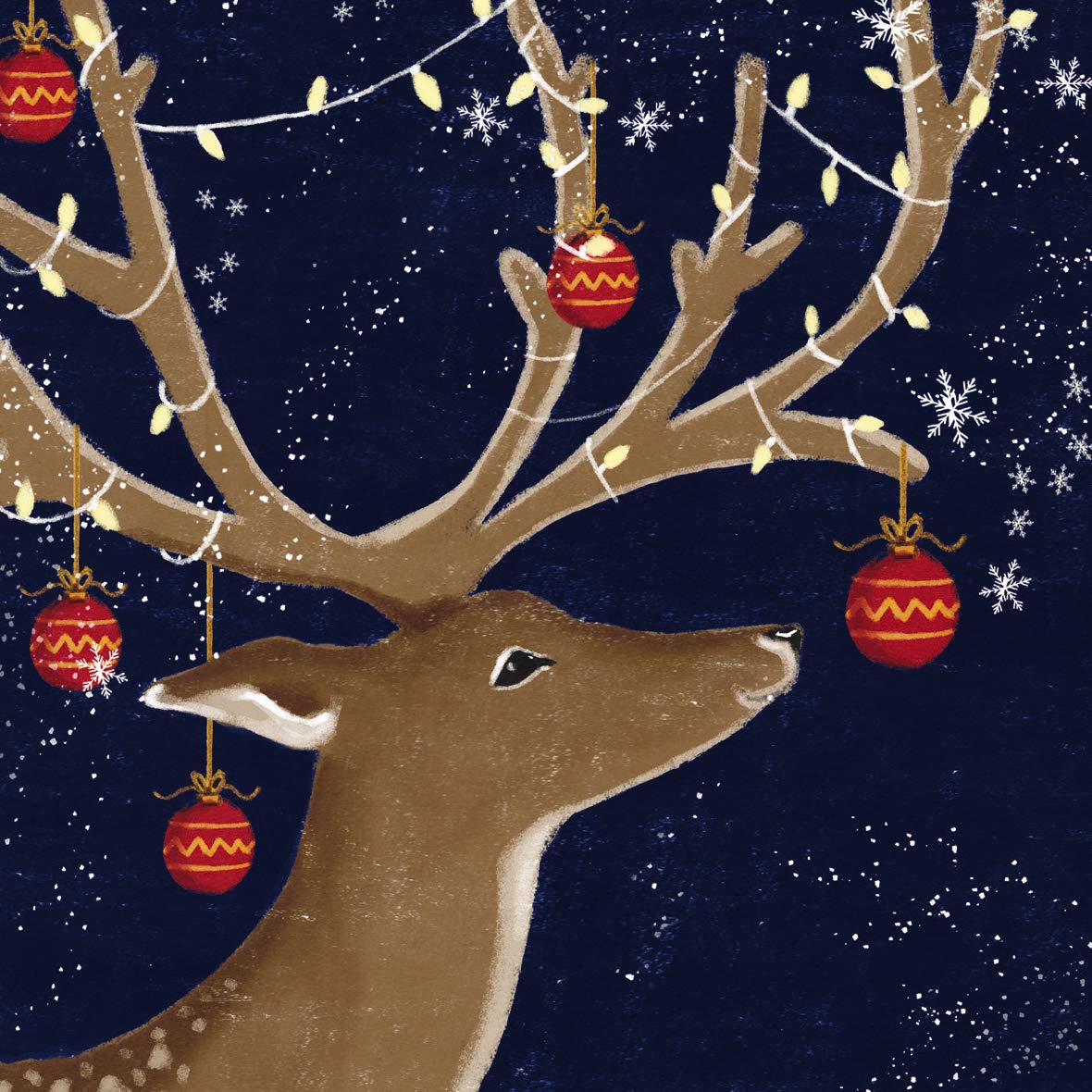 Pack of 8 Decorated Deer Mini Charity Christmas Cards Multiple Charities ASCX0281