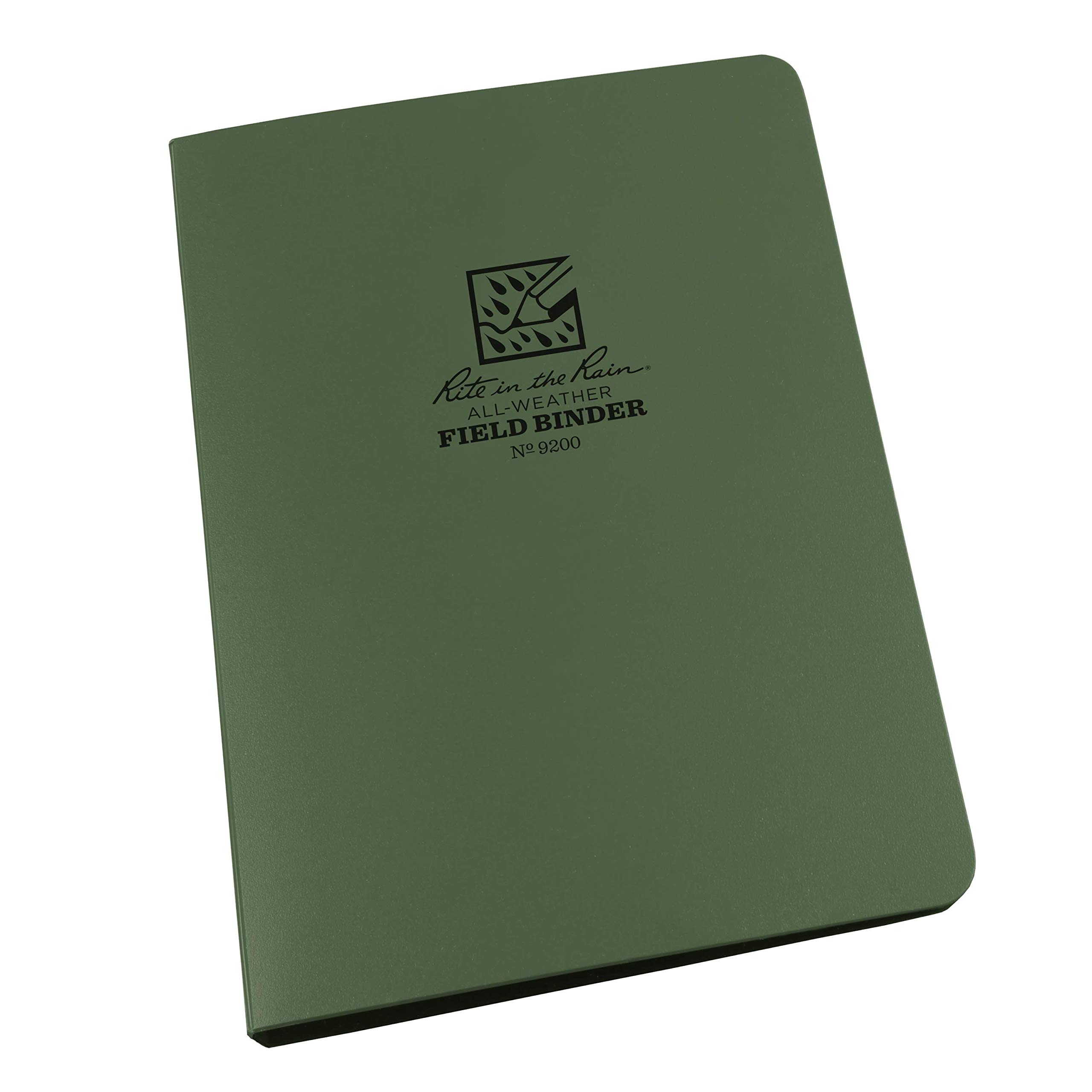 Rite in the Rain Field Ring Binder - Green Cordura Material Cover Loose Leaf 12 mm Capacity 6 Ring Franklin Covey 'Compact Punch' 4⅝ x 7- Inch Holds 4 Writing Instruments Zippered Enclosure