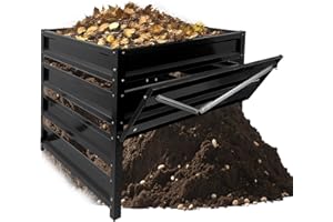 BUKLIYN Compost Bin Outdoor - 285 Gallon Metal Wire Mesh Compost Bins with Rust-Proof Coating, Compost Bin for Yard Waste, Leaves & Kitchen Scraps, 41(L)*41(W)*39.4(H) inch