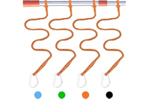 NVAAV 1/2/4 Pack Kayak Paddle Board Tether Leash Stretchable Strap Lanyard Rope, 3.3-7 Feet with Carabiner for SUP Kayaking Boating Canoeing Fishing Pole Rod or Other Gear