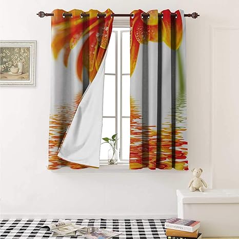 Amazon Com Shenglv Flower Window Curtain Fabric Sun Flower