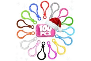 THE LITTLE GREEN CHANGE 100 Pcs Plastic Keychain Clip Set – Sturdy Key Chain Hooks in 15 Assorted Colors with Easy-Open Closure & Attachment Hole – Versatile Lobster Claw Clasps for Keys, Crafts, and DIY Projects