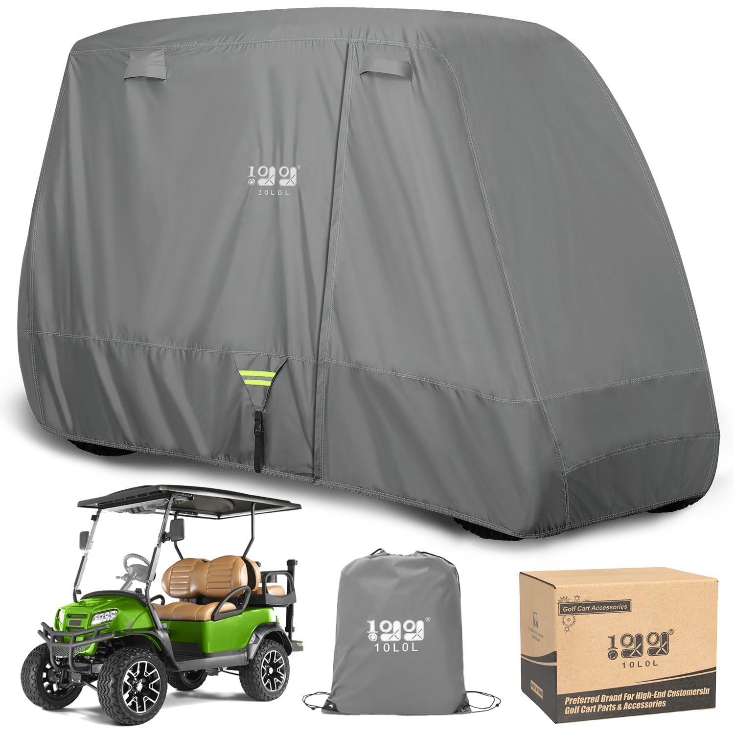 Photo 1 of 10L0L Heavy Duty Golf Cart Cover for 2/4/6 Passengers EZGO, Club Car and Yamaha, All Weather Outdoor Protection Weatherproof