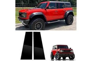 EVGOXMODS 2 Pcs B Pillar Trim Cover Compatible with 2021-2025 Ford Bronco 4 Door Center Window Pillar Post Panel Stickers Anti-Scratch Molding Decals Decorative Exterior Accessories
