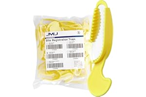 JMU Quadrant Bite Registration Trays 35 Pcs, Disposable Dental Impression Trays for Teeth Modes Yellow