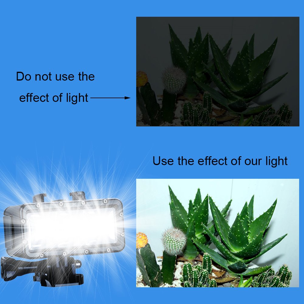 Suptig Waterproof High Power Dimmable Dual Battery Fill Night Diving Underwater Light for Gopro Hero 13, 12, 11/10/9/8/7/6/5/4/3+/3, Akaso, DJI Osmo, Insta 360