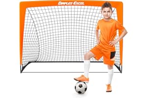 Dimples Excel Soccer Goals Kids Soccer Net for Backyard 7x5 FT, 5x3.6 FT, 4x3 FT, 3x2.2 FT