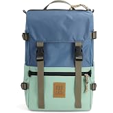 Topo Designs Rover Pack Classic Backpack, 1000D Nylon (Stone Blue/Green) | Daily Daypack for Commutes, Travel, Hikes, Iconic Denver Design, About 20L Capacity, Laptop Sleeve, Compression Straps