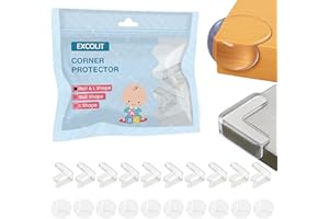EXCOLIT Corner Protector for Baby, Pack of 20 Clear & Transparent Edge Guards for Baby Proofing, Safety Furniture Corner Protectors for Furniture to Prevent Injuries (10 L Shaped & 10 Ball Shaped)
