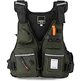 Meenoutt Fly Fishing Vest, Lightweight Breathable Fishing Jacket for Sailing Boating Kayak Bass Fishing