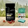(Pack of 1) 160 Vegan Certified, Non GMO Liquid Softgels rozzunSports Research Vitamin D3 + K2 with Coconut MCT Oil - Vegan D3 5000iu (125mcg) Plant Based