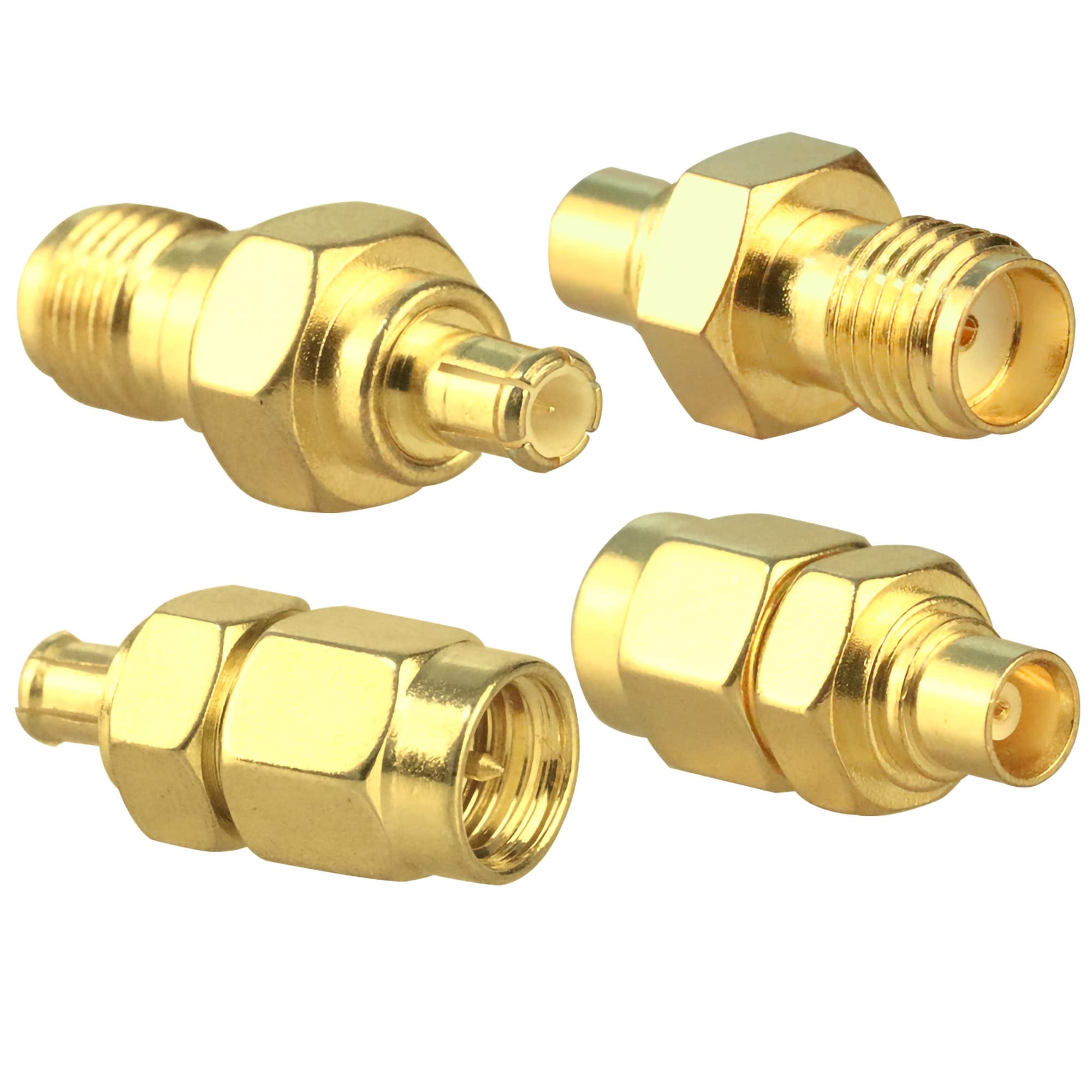 TUOLNK SMA to MCX Connectors Kit RF Coaxial Adapter Male to Female for Wifi Antenna/Radio/Networks/Wifi Router/Coaxial Cable Gold-Plated MCX to SMA Coax Adapter Kit 4 Pack