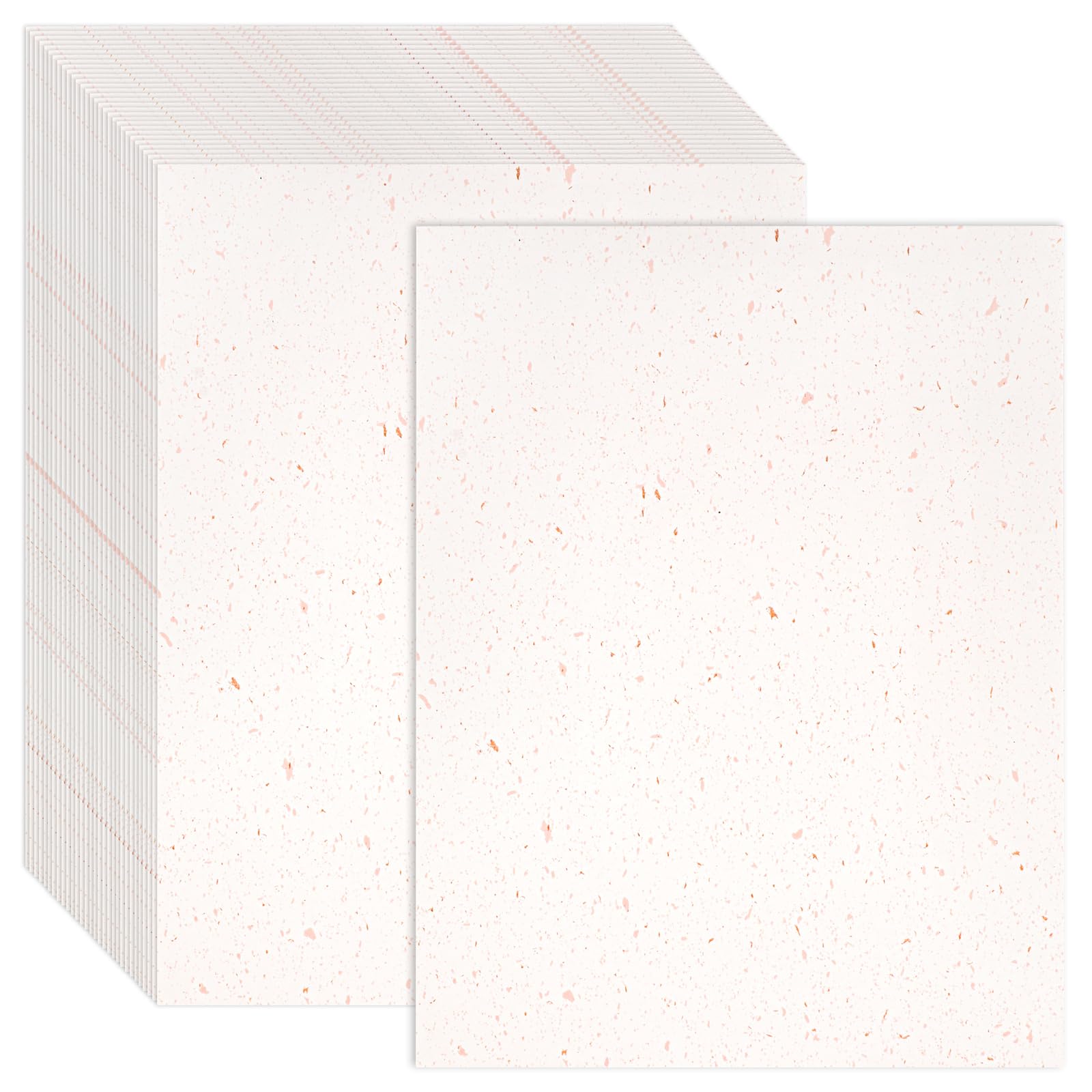 Photo 1 of 100 lb Ivory Card Stock Printer Paper 8.5x11 Heavy Weight Cream Cardstock 300GSM Rose Gold Foil Confetti Flakes Printable Certificate Paper for Card Making, Menus, Stamping, Invitations 50 Pack