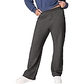 Hanes Womens Sweatpants, EcoSmart Fleece Pants, Pocketless Open-Bottom Sweatpant, Regular & Petite