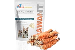 Pawant Dog Treat Snacks Teeth Cleaning Sticks Chicken Wrapped Cod Skin Sticks 454g