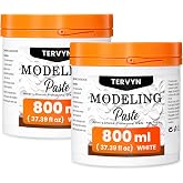 TERVYN White Modeling Paste 1600ml 37.39oz/2pack | High Density Acrylic Medium for Texture and Thickness,Ideal for 3D Canvas Painting, DIY Projects