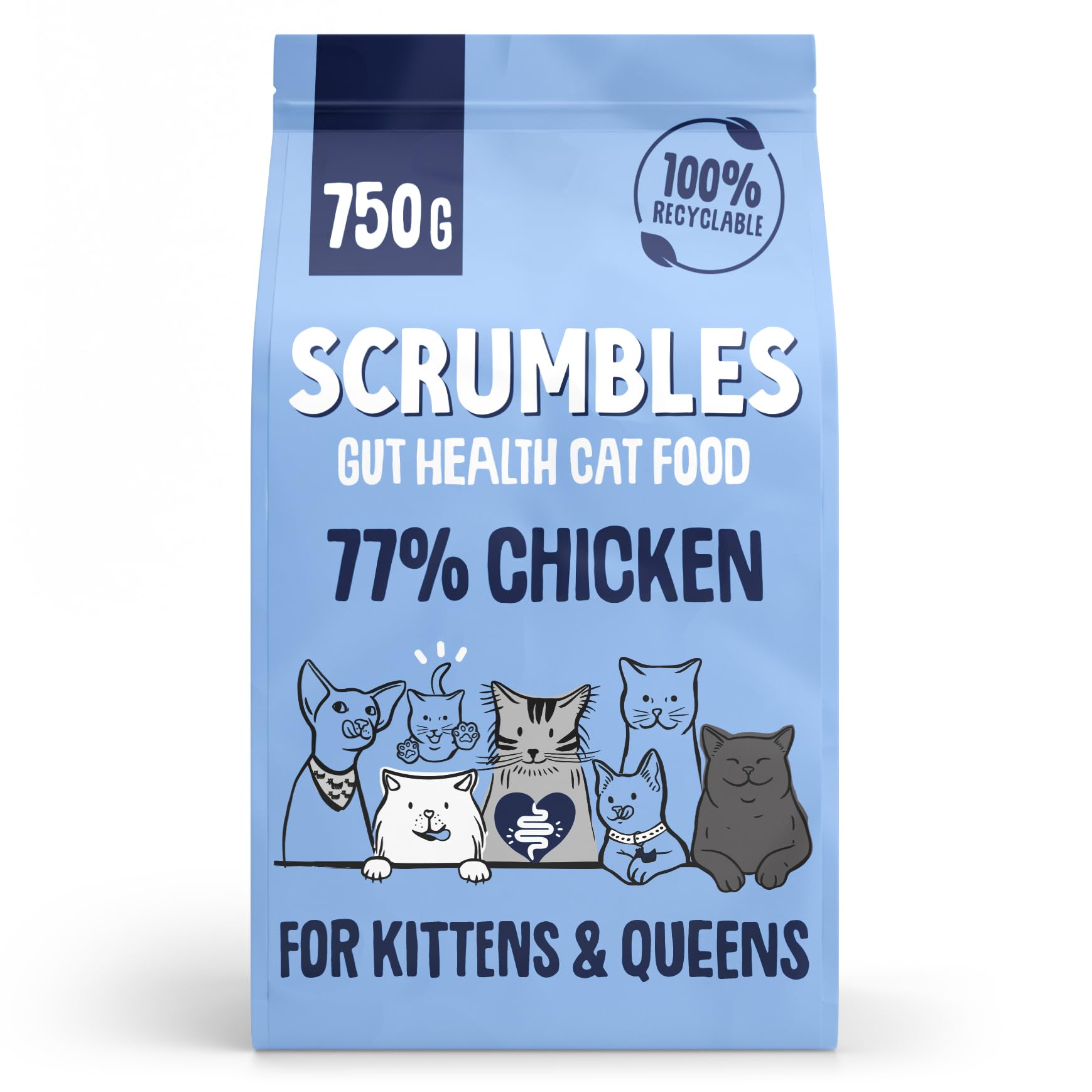 Scrumbles Complete Dry Kitten Food Gluten Free Recipe 750g