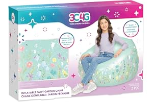 Make It Real 3C4G: Inflatable Fairy Garden Chair - Comfortable & Portable Blow Up Chair, Perfect for Outdoors & Indoors, Tweens, Girls & Kids Ages 8+, Three Cheers for Girls
