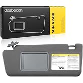 Dasbecan Driver Side Sun Visor Compatible with Toyota Tacoma 2005-2015 | without Light, Left Side Sunvisor Replacement, Replace 74320-04181-B1, Gray