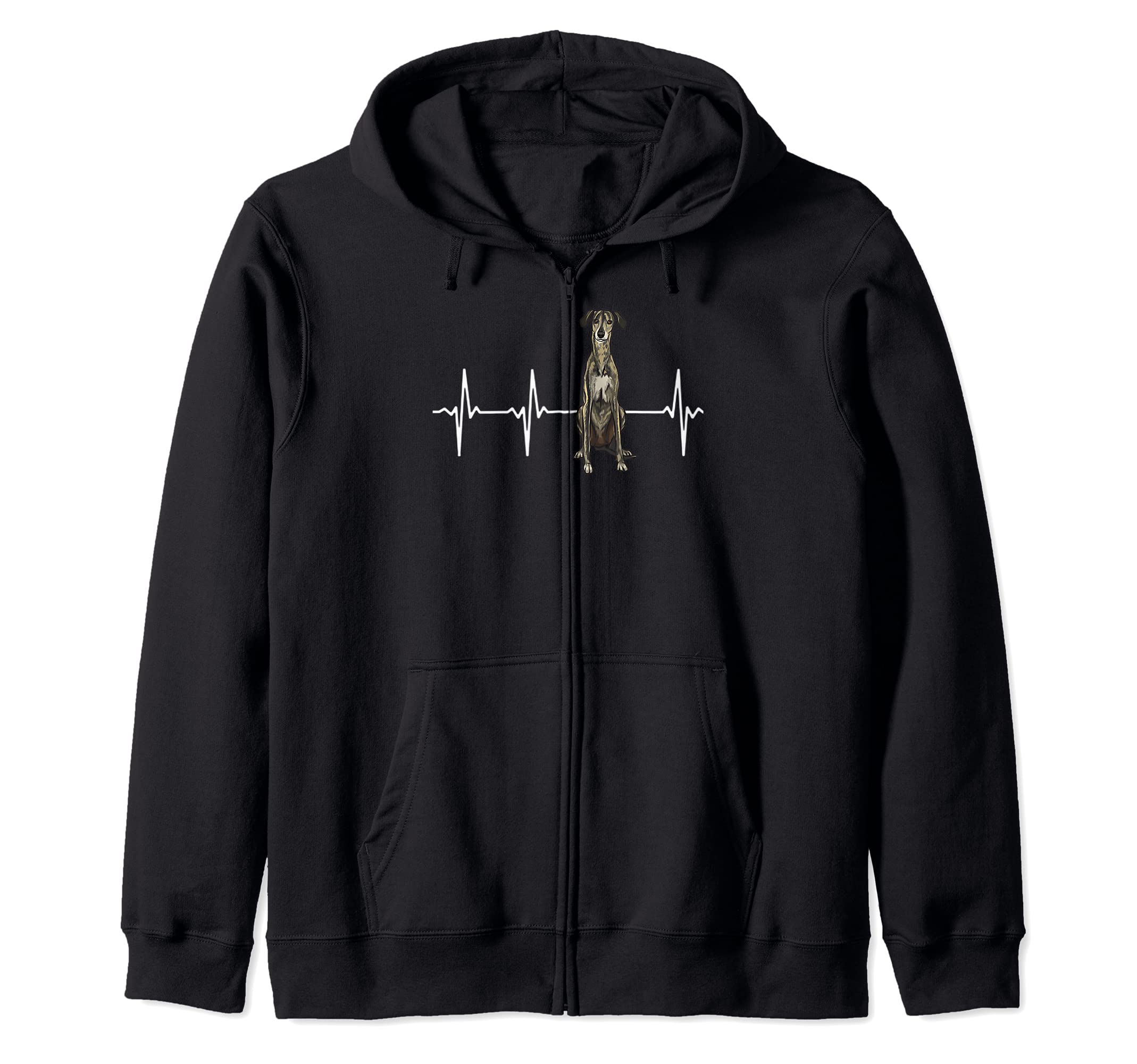 Sloughi Heartbeat Dog Lover Zip Hoodie