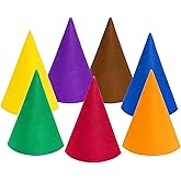 Fengek 7 Packs Christmas Gnome Hats, Felt Cone Dwarf Hats for Unisex Adults Teens Elf Hat for Halloween Party Supplies, 7 Colors