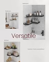 VASAGLE Floating Shelves Set of 2 L-Shaped Corner Shelves Black LLS831B22 view 5