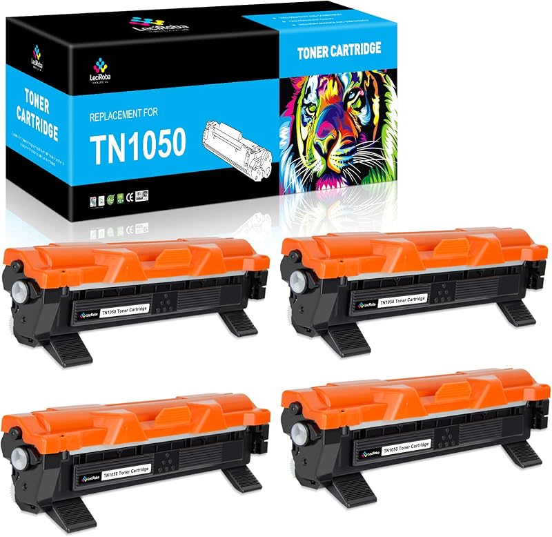 LeciRoba TN1050 Toner Cartridge 4-Pack Black for Brother DCP 1510 1610W HL