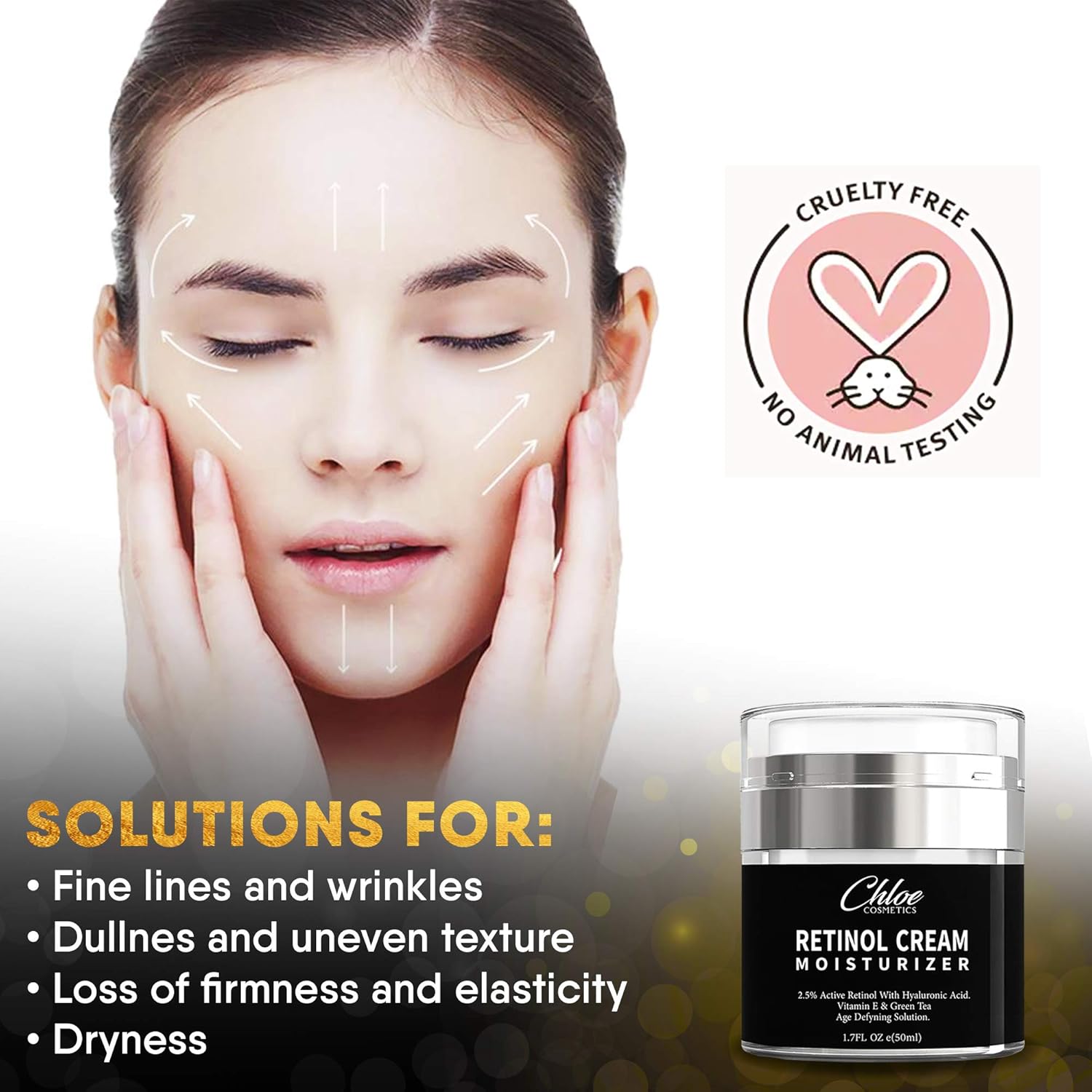 Retinol Moisturizer for Face and Eye area | Anti Aging Cream with Hyaluronic Acid, 2.5% Active Retinol and Vitamin E | Reduces Appearance of Wrinkles and Fine lines | Best Day and Night Face Cream: Beauty