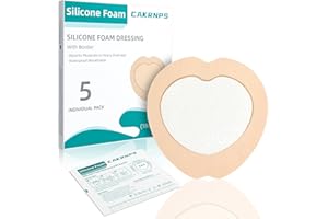 CAKRNPS Sacrum Silicone Foam Dressing with Adhesive Border 7"x7", 5 Packs, Highly Absorbent, Breathable Waterproof Sacral Bandage Pad for Bed Sore, Pressure Ulcer Wound Dressing, FSA HSA Eligible