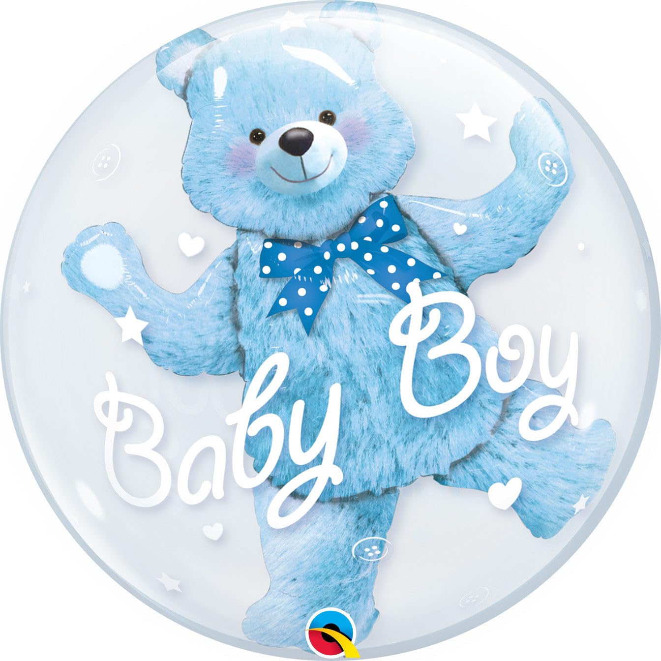 Qualatex 29486 Baby Bear Double Bubble Latex Balloon, Blue, 24-Inch