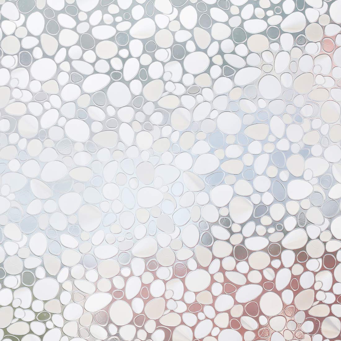 Housolution Refraction Window Films, No-glue Static Decor Privacy PVC Window Films Non-adhesive Frosted Glass Sticker Heat Control Anti UV Protective Cover for Home Decor, Cobblestone (79 x 18 IN)